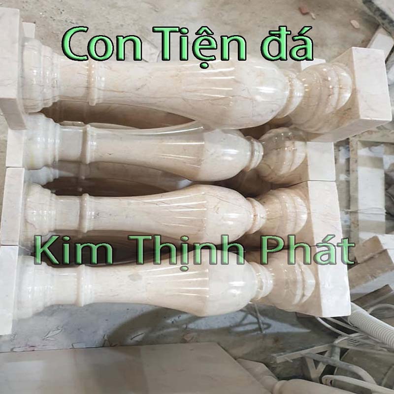 con tiện đá granite trắng 358