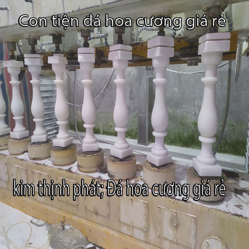 con tiện đá granite trắng 369