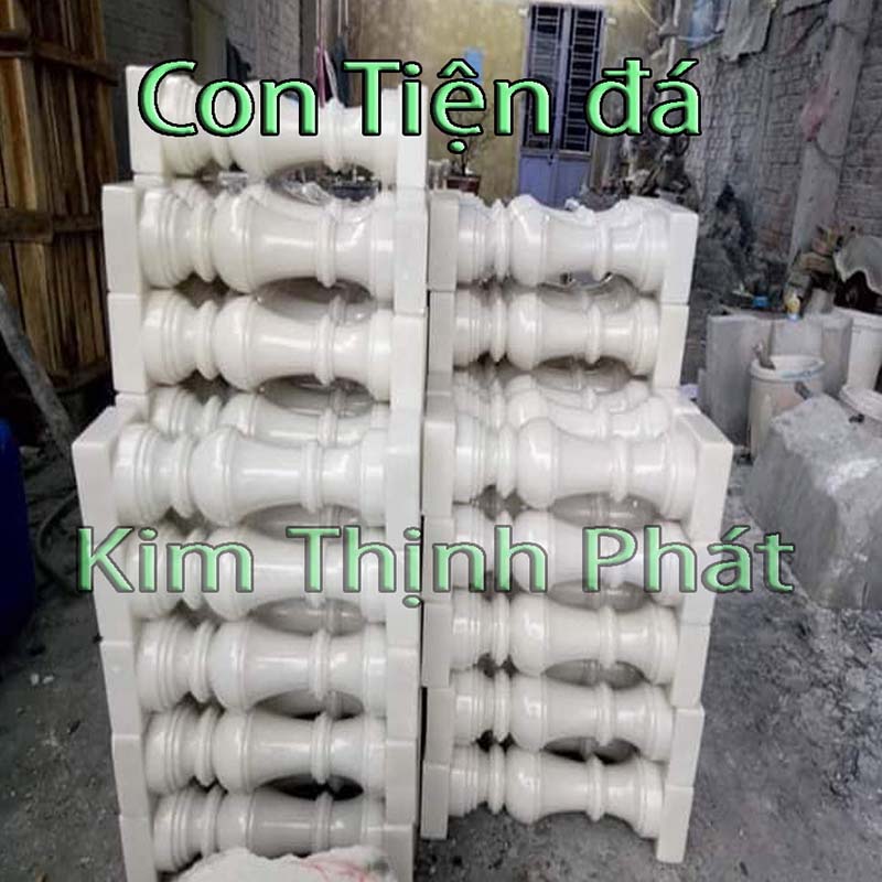 con tiện đá granite trắng 373