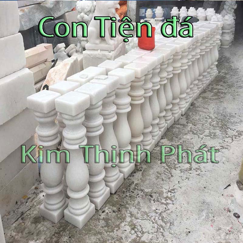 con tiện đá granite trắng 374