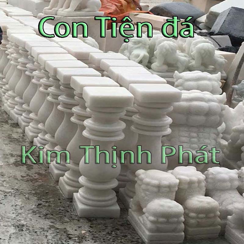 con tiện đá granite trắng 383