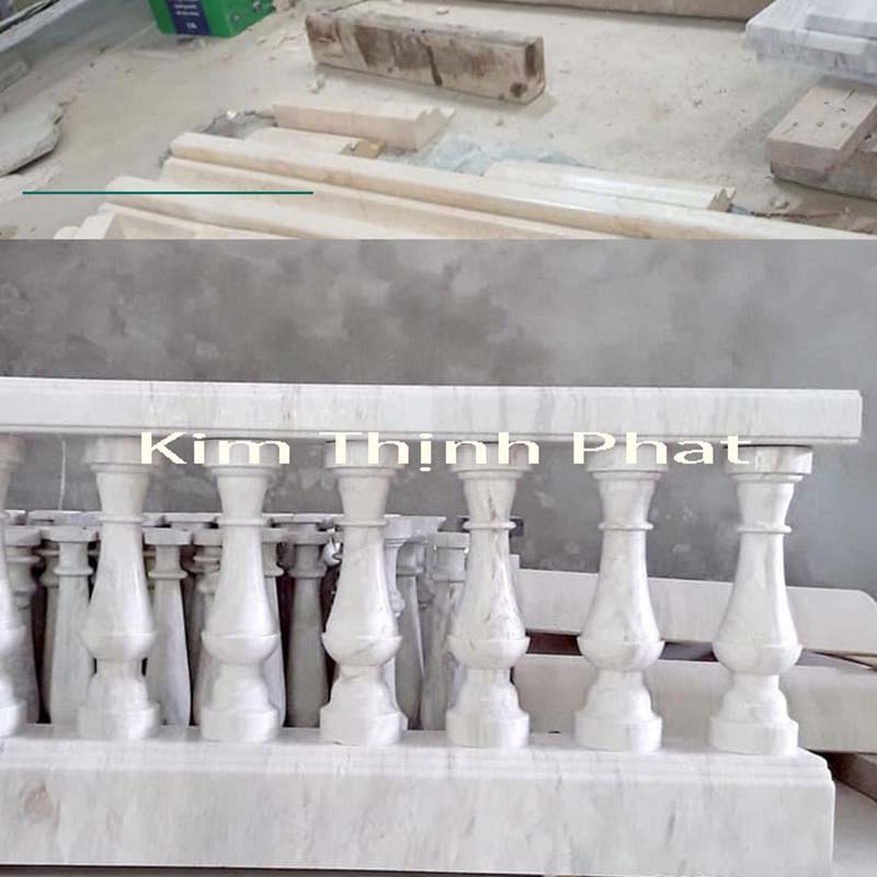 con tiện đá granite trắng 406