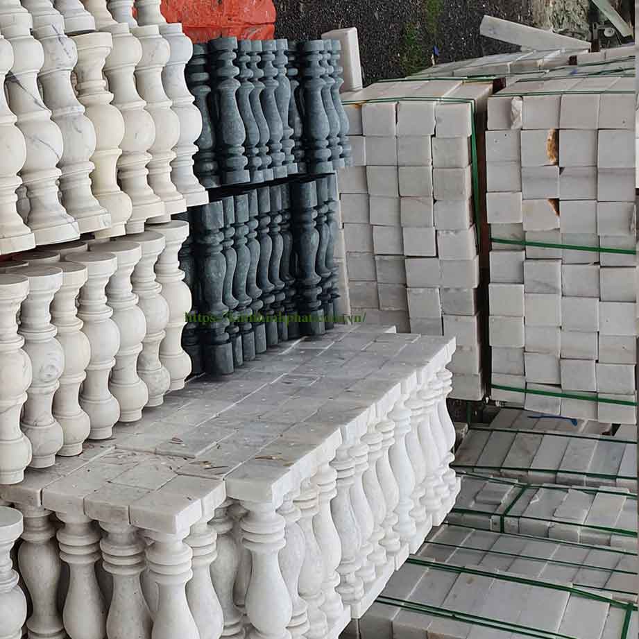 con tiện đá granite trắng