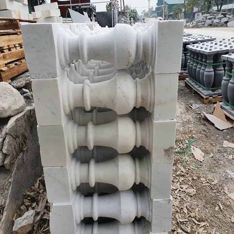 Con tiện đá granite trắng