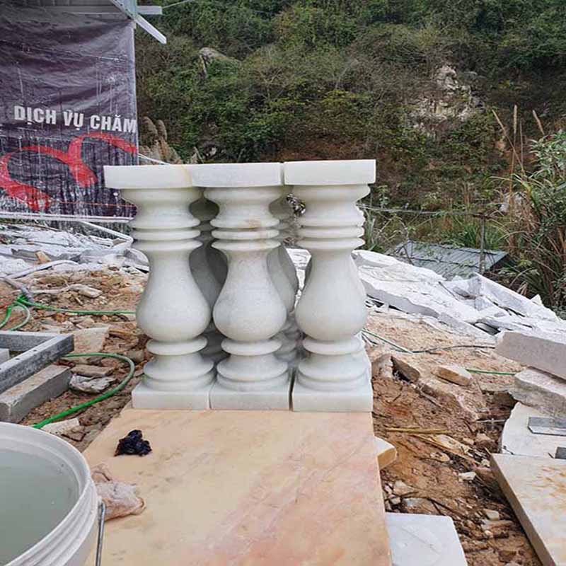 Con tiện đá granite trắng