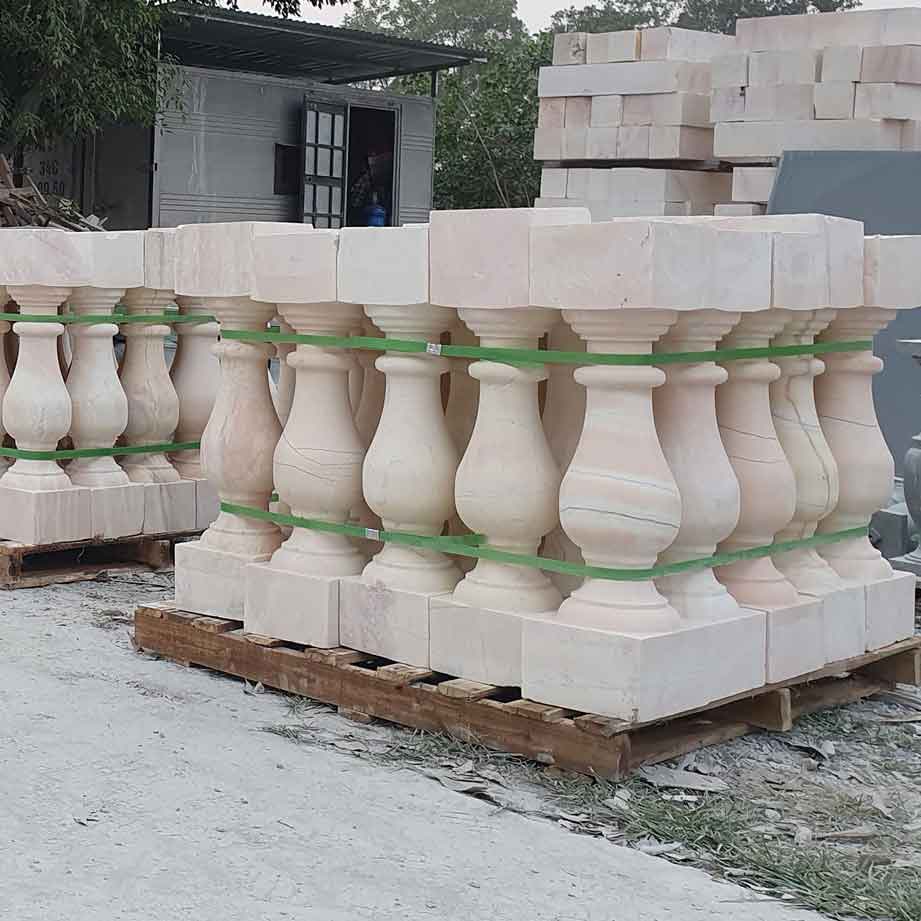 con tiện đá granite trắng