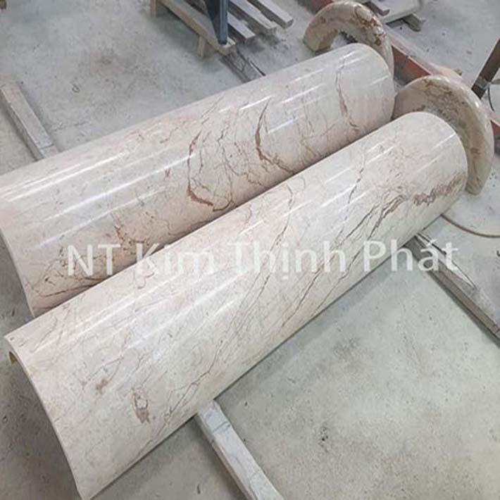 Cột tròn đá khối trắng