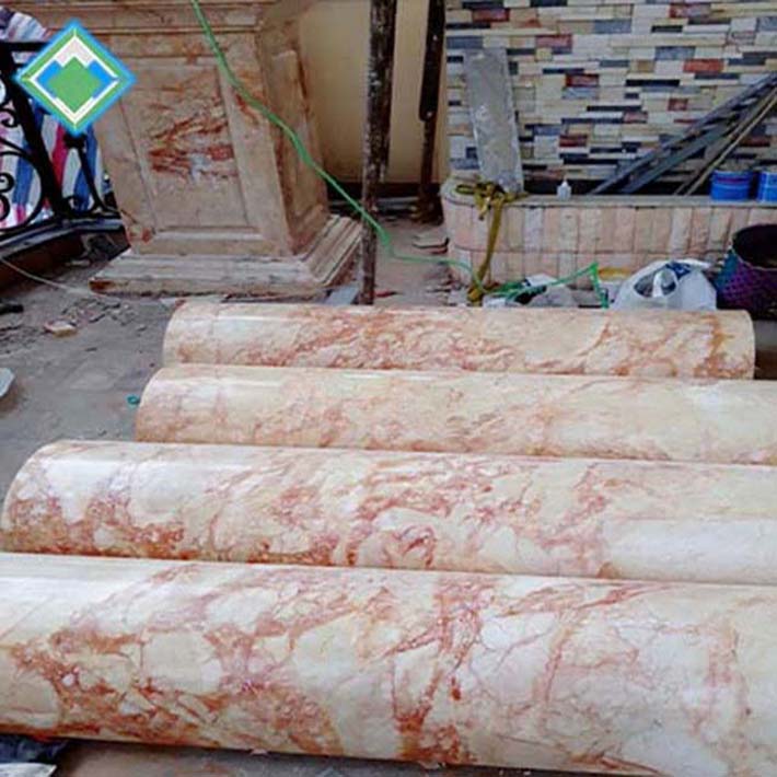 Giá đá hoa cương marble thiên nhiên cột tròn