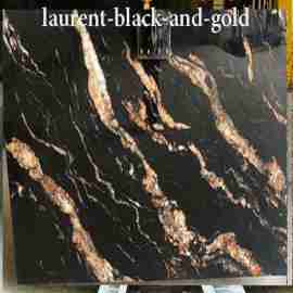đá marble laurent black and gold