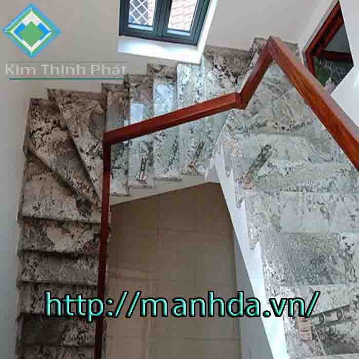 Cầu thang đá granite trắng mac ma siêu bền