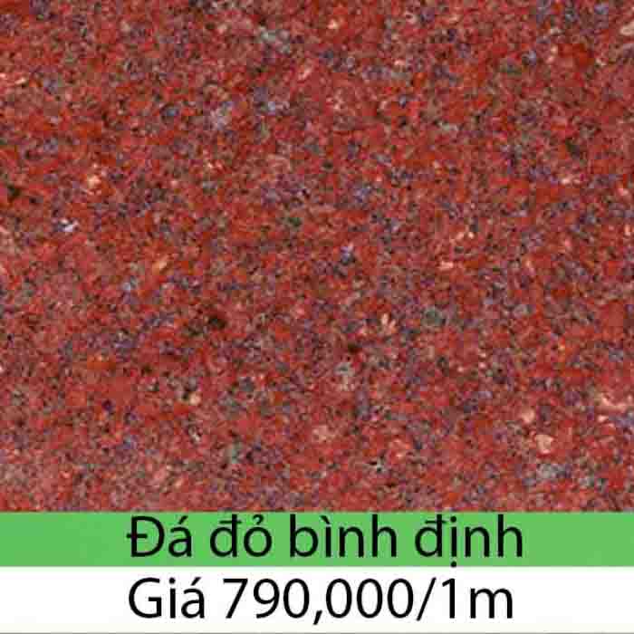 Bảng gia đá hoa cương granite đỏ bình định giá mới